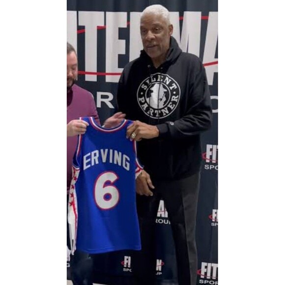 Julius Erving (Dr.J)-(76ers)-(Blue)-(Jersey)-(New Condition)-(Size:XL)-$100.00 - Picture 8 of 10